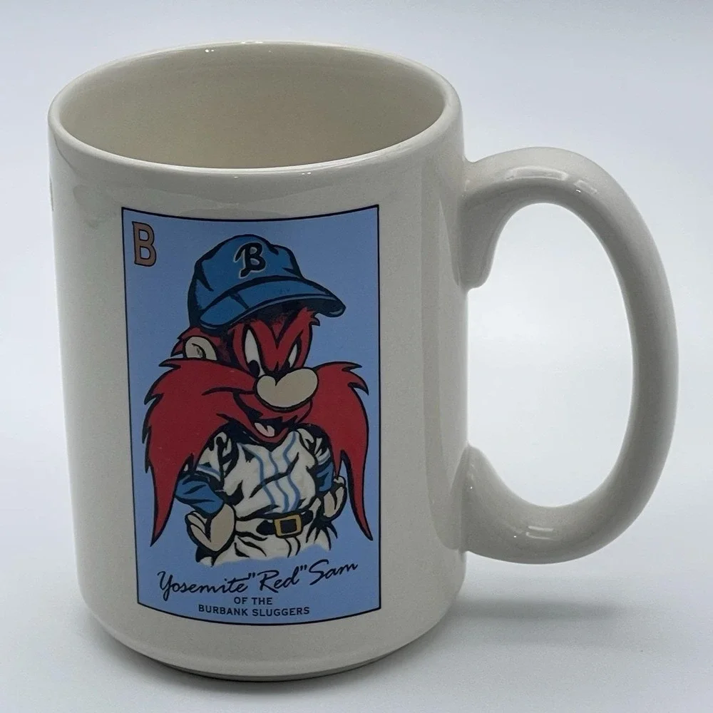 1993 Warner Bros Yosemite Sam Burbank Sluggers Baseball Mug Looney Tunes